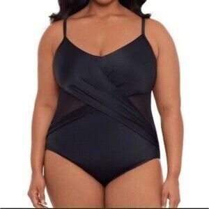 NEW Embrace Your Curves Swimsuit 3x One-piece Swimwear Janelle Black 3X (24-26W)